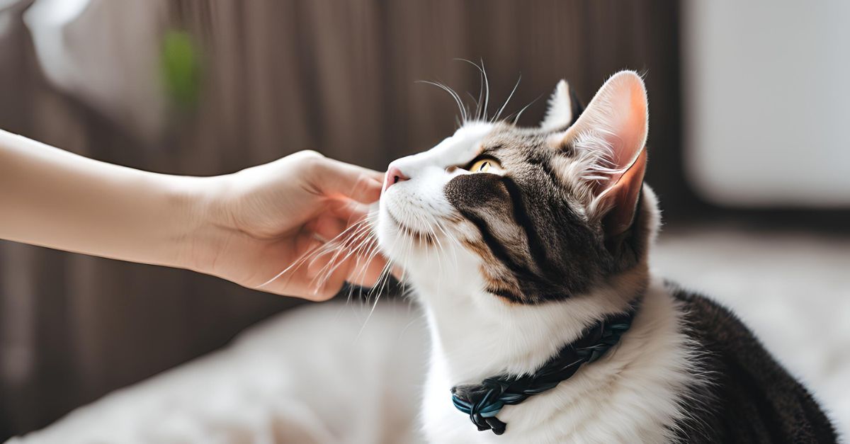 A cat is playing with T-shirt braid