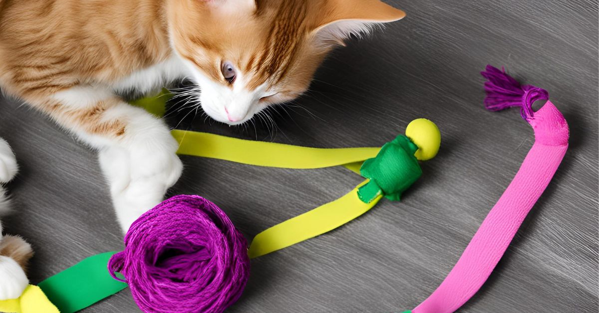 Large DIY catnip sock kicker toy, securely tied, with a cat actively wrestling and kicking it
